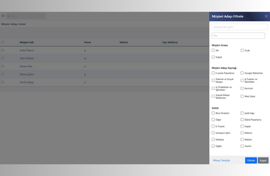 Müşteri Adayı Sınıflandırma